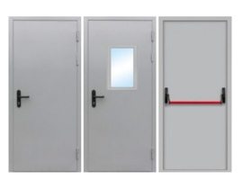 Одностворчатые металлические противопожарные (Ei60, Ei90) и технические двери