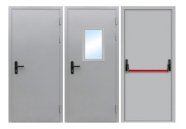 Одностворчатые металлические противопожарные (Ei60, Ei90) и технические двери