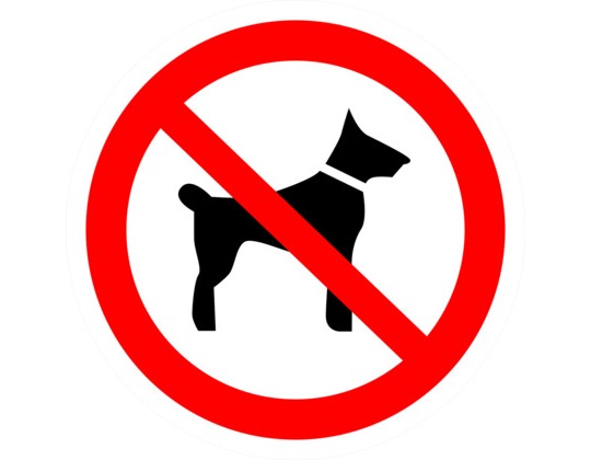 Знак P-14 (Запрещается вход (проход) с животными)