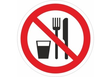 Знак P-30 (Запрещается принимать пищу)