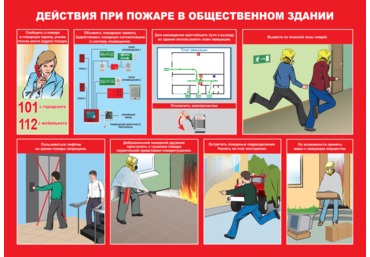 Плакат "Умей действовать при пожаре"