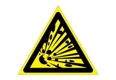 Знак W-02 (Взрывоопасно)