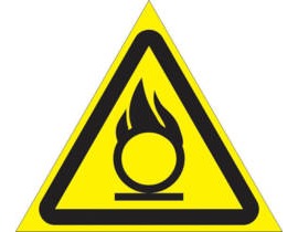Знак W-11 (Пожароопасно. Окислитель)